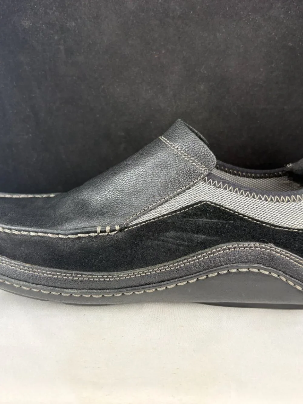 Cole Haan  Men’s Black Leather Suede Slip On Loafers Comfort Size 10 M